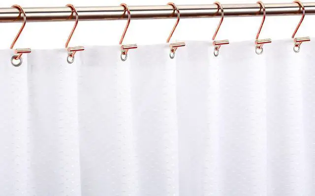 Alt view image 4 of 6 - Rose Gold Shower Curtain Hooks Rings,CHICTIE Decorative Shower Curtain Rings for Bathroom Shower Rod, Set of 12 Premium Rust-Resistant Metal Shower Hooks Hangers T Shaped Design