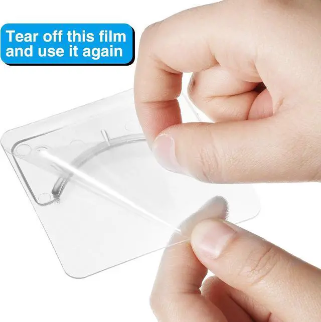 Alt view image 4 of 6 - Jetec 6 Pcs Shower Rod Holder Adhesive Curtain Rod Holder, Adhesive Wall Mounted Shower Rods Holders No Drilling Install, Rods Mount Retainer, No Drilling