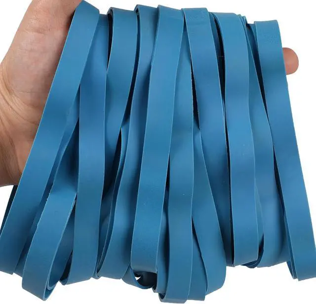 Alt view image 3 of 6 - AIWOQI Rubber Bands Size 107 Heavy Duty Big Wide Long Rubber Band 30pcs | Elastic Bands for Office Supply Trash Can File Folders Litter Box Rubber Bands Blue