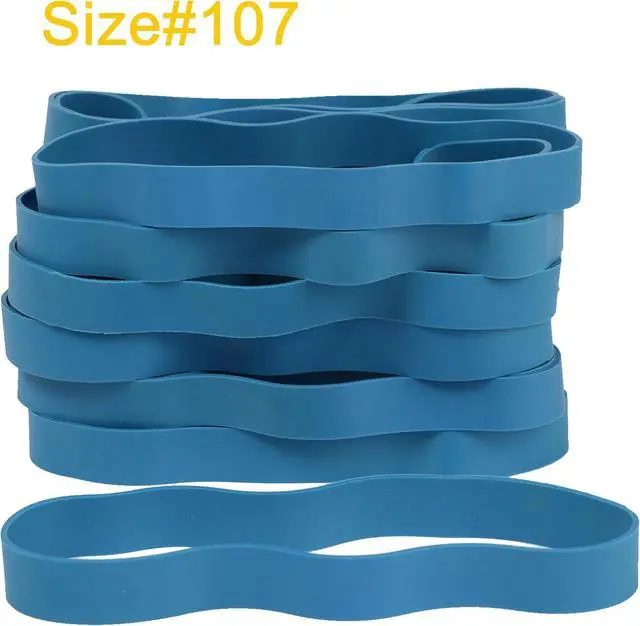 Alt view image 4 of 6 - AIWOQI Rubber Bands Size 107 Heavy Duty Big Wide Long Rubber Band 30pcs | Elastic Bands for Office Supply Trash Can File Folders Litter Box Rubber Bands Blue