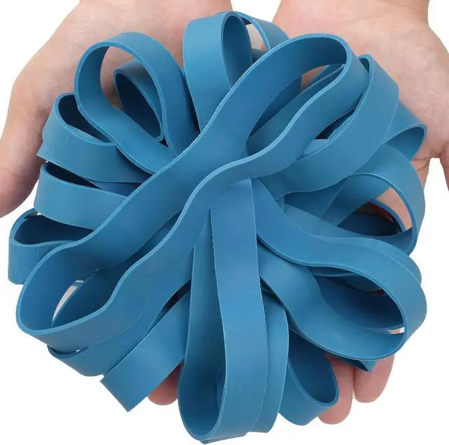 Alt view image 5 of 6 - AIWOQI Rubber Bands Size 107 Heavy Duty Big Wide Long Rubber Band 30pcs | Elastic Bands for Office Supply Trash Can File Folders Litter Box Rubber Bands Blue