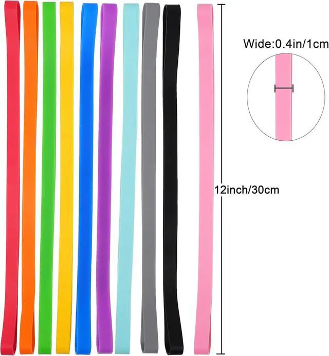 Alt view image 2 of 6 - Rubber Bands Silicone 10 Pcs 12inch Long Big Wide Large Elastic Bands | Rubber band for Notebook Books Cooking Wrapping Rubber Bands Cooking Boxes Wraps Office Supplies