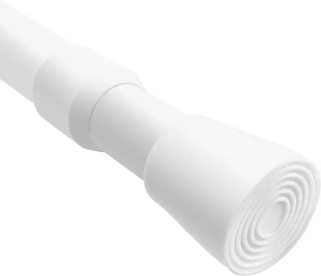 Main image of Short Tension Rod 16 to 28 Inche Small Shower Curtain Rods No Drilling Adjustable Heavy Duty Extension Loaded Spring Tension Rod for Windows, Closets, Curtains, 7/8" Diameter, White