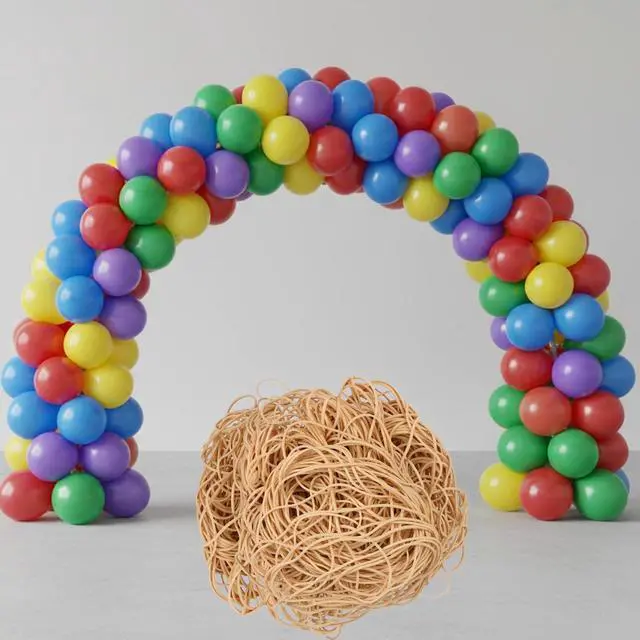 Alt view image 2 of 7 - AMUU Rubber Bands for balloon arches Size #117A 210pcs Rubber Bands Large Strong, Big Elastic Bands for Office Supplies Trash Cans File Folders Litter Box (7" x 1/16") Beige