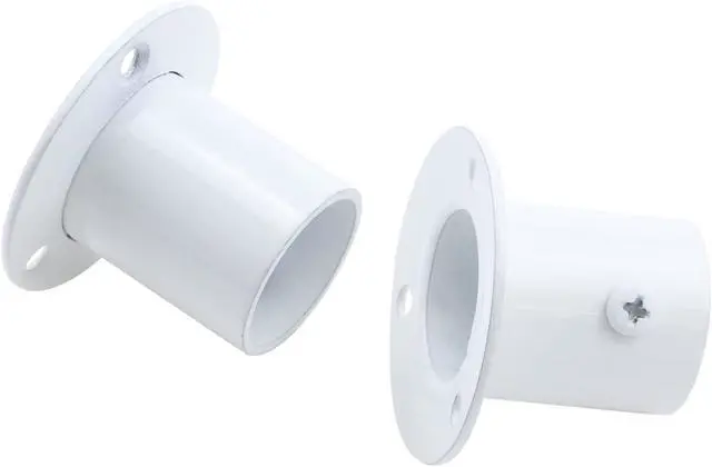 Alt view image 4 of 6 - Coshar 4 PCS 1-Inch(25mm) Stainless Steel Flange Rod End Holder- White | Shower Closet Pole End Support Socket Bracket Support, Flange Rod Holder Closet Pole, Adjustable Tightness