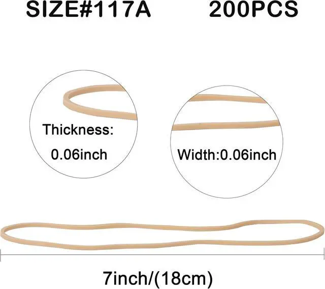 Alt view image 3 of 7 - AMUU Rubber Bands for balloon arches Size #117A 210pcs Rubber Bands Large Strong, Big Elastic Bands for Office Supplies Trash Cans File Folders Litter Box (7" x 1/16") Beige