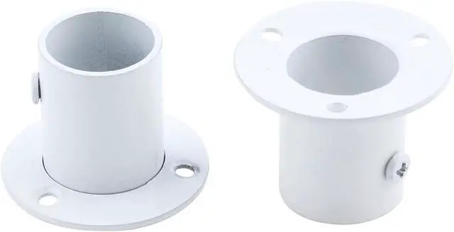 Alt view image 5 of 6 - Coshar 4 PCS 1-Inch(25mm) Stainless Steel Flange Rod End Holder- White | Shower Closet Pole End Support Socket Bracket Support, Flange Rod Holder Closet Pole, Adjustable Tightness