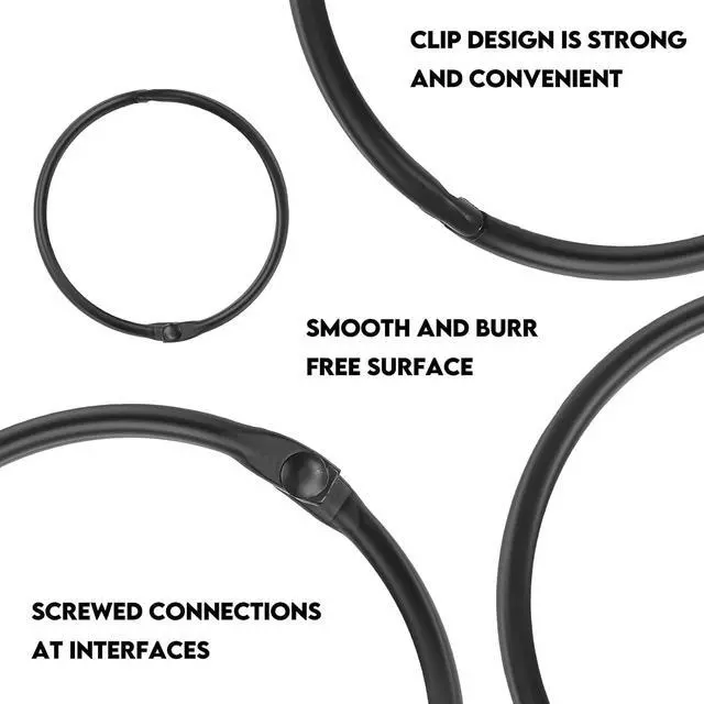 Alt view image 2 of 6 - 20Pcs Shower Curtain Hooks,Metal Round Shower Curtain Hooks Roman Rings | Rustproof Decorative Shower Curtain Rings for Bathroom, Bathtub, Window, Balcony (20, Black)