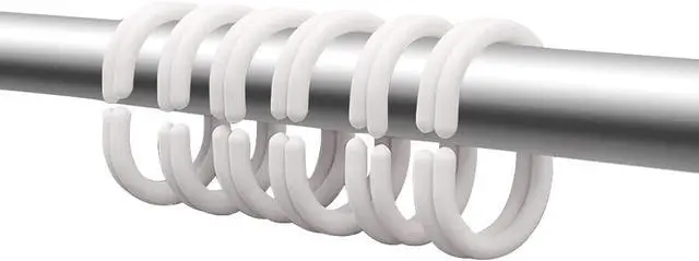 Main image of Plastic Shower Curtain Hooks White Curtain C Rings for Bathroom Shower Rod Window Curtains Hook Hanger | Plastic Shower Curtain Hooks C Shape Rings for Bathroom Shower Rod Window Curtains Hanger