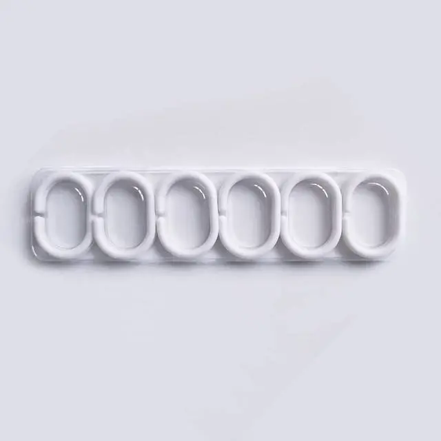 Alt view image 4 of 7 - Plastic Shower Curtain Hooks White Curtain C Rings for Bathroom Shower Rod Window Curtains Hook Hanger | Plastic Shower Curtain Hooks C Shape Rings for Bathroom Shower Rod Window Curtains Hanger