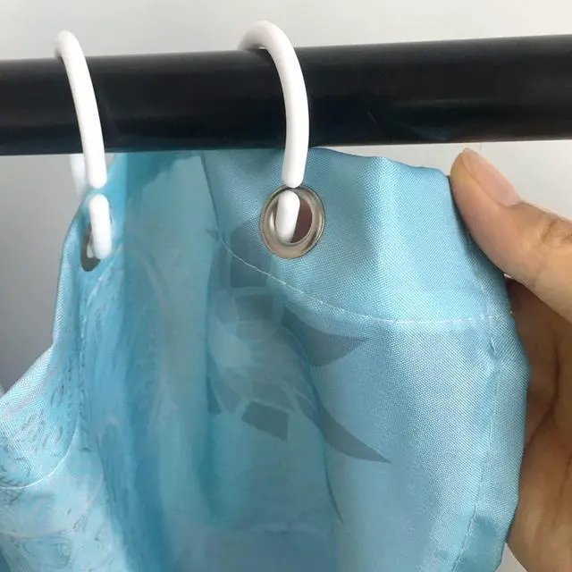 Alt view image 5 of 7 - Plastic Shower Curtain Hooks White Curtain C Rings for Bathroom Shower Rod Window Curtains Hook Hanger | Plastic Shower Curtain Hooks C Shape Rings for Bathroom Shower Rod Window Curtains Hanger