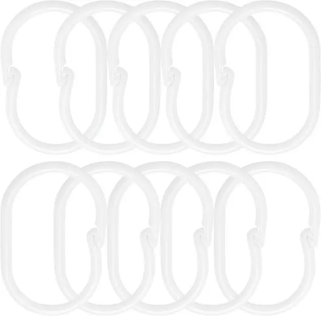 Main image of Curtain Hook Buckle, Bathroom Telescopic Rod Accessories, Bed Curtain, Door Curtain, Shower Curtain Hook C-Shaped Ring Opening Ring (10 Pieces, White Large Size)