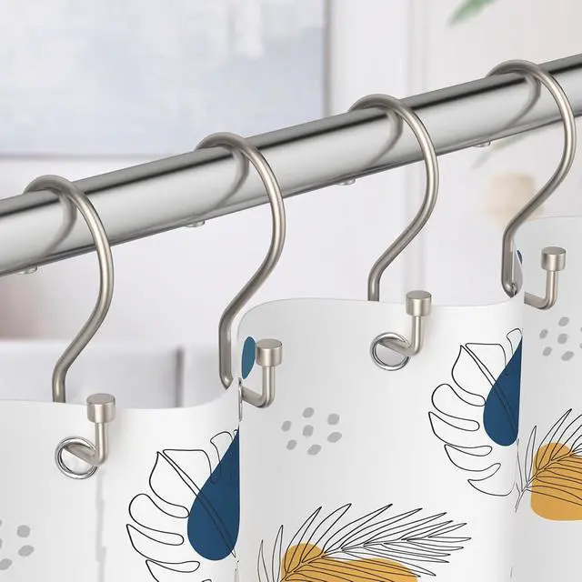 Alt view image 2 of 7 - Goowin Shower Curtain Hooks, 12 Pcs S Shape Shower Curtain Rings, Black Shower Curtain Rings Rust Proof, Multi-Functional Shower Hooks for Shower Curtain, Clothing, Towels (Matte Nickel)
