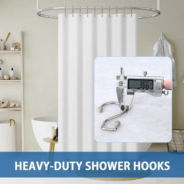 Alt view image 6 of 7 - Goowin Shower Curtain Hooks, 12 Pcs S Shape Shower Curtain Rings, Black Shower Curtain Rings Rust Proof, Multi-Functional Shower Hooks for Shower Curtain, Clothing, Towels (Matte Nickel)