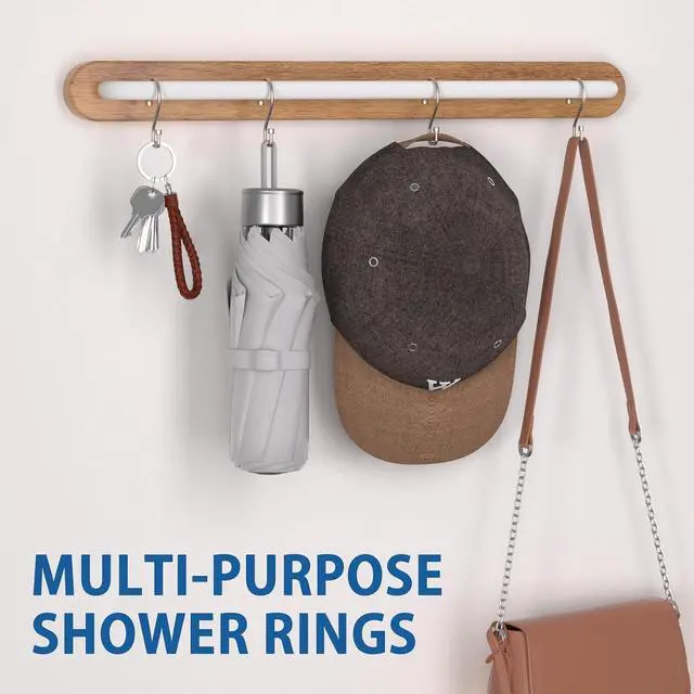 Alt view image 7 of 7 - Goowin Shower Curtain Hooks, 12 Pcs S Shape Shower Curtain Rings, Black Shower Curtain Rings Rust Proof, Multi-Functional Shower Hooks for Shower Curtain, Clothing, Towels (Matte Nickel)