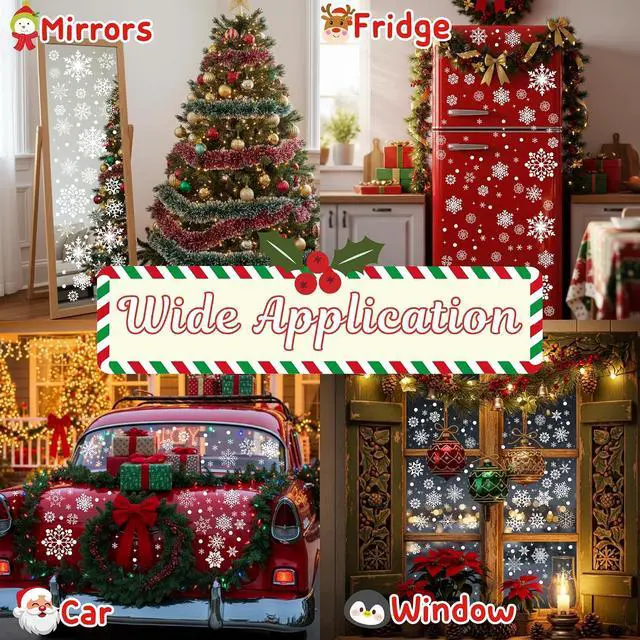 Alt view image 4 of 7 - Snowflake Window Clings, Christmas Winter Window Decor | 456 PCS Snowflake Window Clings For Windows, Glass Doors And Mirrors, Perfect For Christmas, Winter Displays And Decor