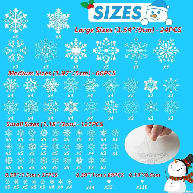 Alt view image 5 of 7 - Snowflake Window Clings, Christmas Winter Window Decor | 456 PCS Snowflake Window Clings For Windows, Glass Doors And Mirrors, Perfect For Christmas, Winter Displays And Decor
