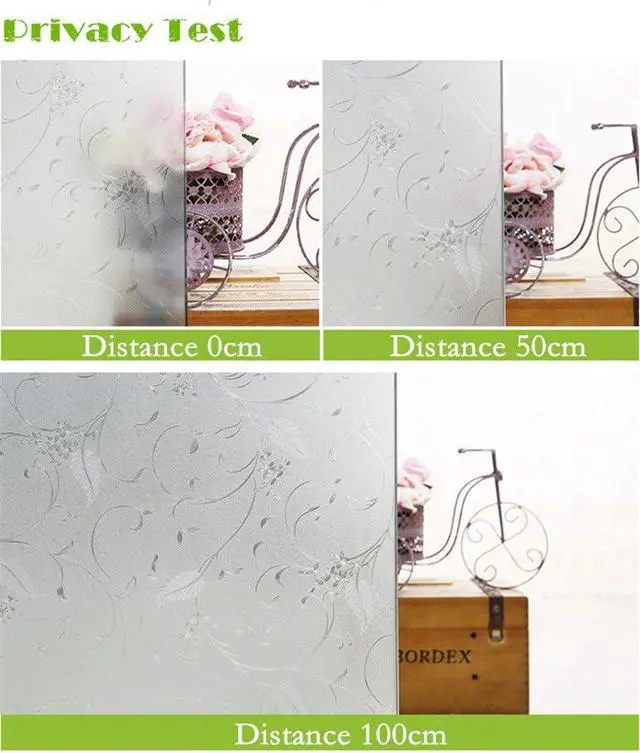 Alt view image 5 of 6 - Niviy Window Privacy Film Decorative Static Cling Non-Adhesive, 17.7"x78.7" | Decorative Static Sticker, Non-Adhesive Reusable, Heat Control UV Blocking, Renter Friendly Coverings for Home Bathroom
