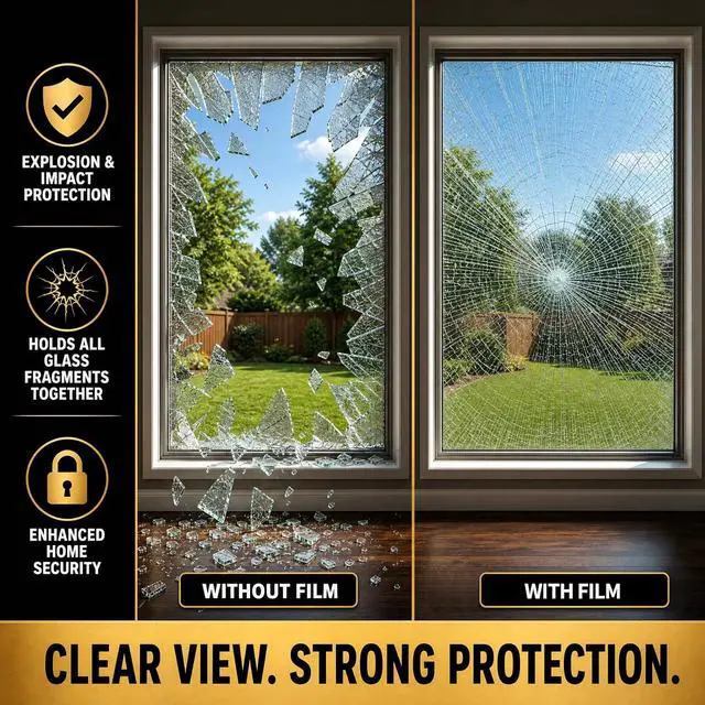 Alt view image 7 of 7 - FILMGOO One Way Privacy Window Film Heat Control Mirror Tint 17.5"×94.48" | Window Tint for Home Daytime Privacy, See Out Not In Mirror Film, Static Cling No Glue, Heat Blocking UV Protection