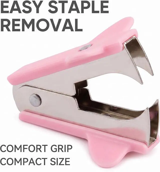 Alt view image 2 of 7 - Pink Stapler Removal Tool, Staple Puller, Modern Plastic Stapler Remover with Non-Slip Handle, Ideal for Students, Teachers, Home and School