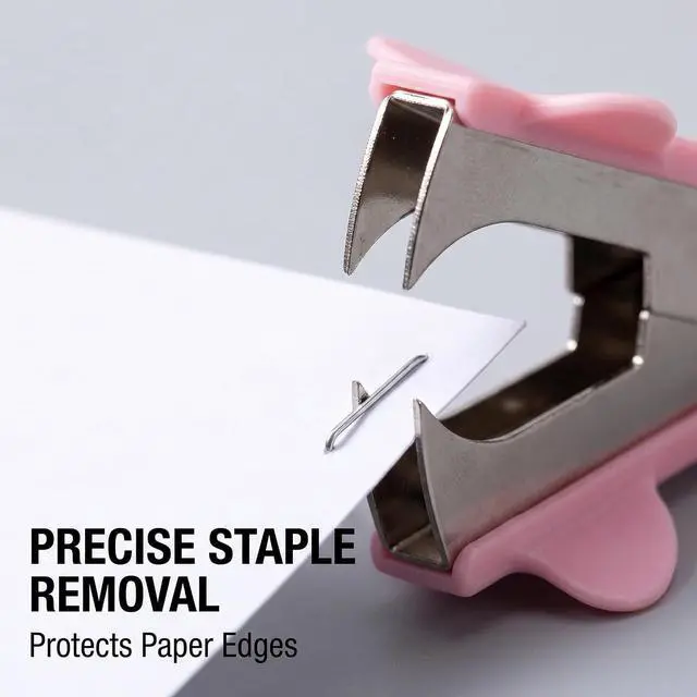 Alt view image 4 of 7 - Pink Stapler Removal Tool, Staple Puller, Modern Plastic Stapler Remover with Non-Slip Handle, Ideal for Students, Teachers, Home and School