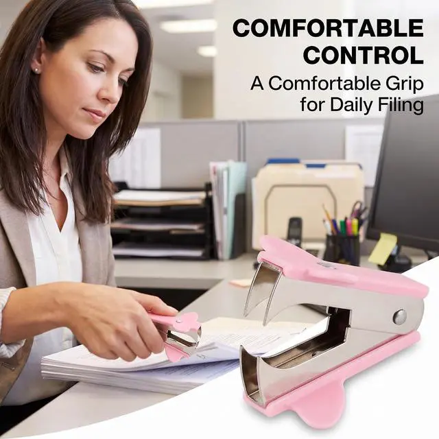Alt view image 7 of 7 - Pink Stapler Removal Tool, Staple Puller, Modern Plastic Stapler Remover with Non-Slip Handle, Ideal for Students, Teachers, Home and School