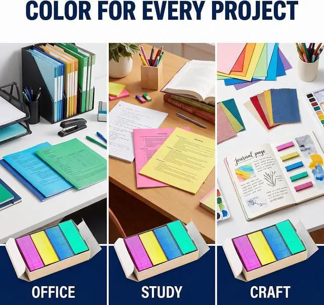 Alt view image 6 of 7 - 800Pcs Mini Color Staples DIY Shop Stapler Refills Standard Book Mini Color Office (24/6mm),Colored,Standard Staples,Staplers and Punches