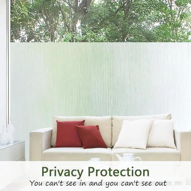 Alt view image 2 of 6 - Frosted Glass Window Privacy Film, Static Cling, 17.5" x 78.7" | Non-Adhesive Window Clings, UV & Heat Blocking Anti-Glare Glass Film, Removable Reusable Stickers for Bathroom Home Office