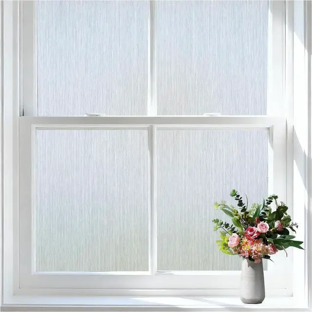 Main image of Frosted Glass Window Privacy Film, Static Cling, 17.5" x 78.7" | Non-Adhesive Window Clings, UV & Heat Blocking Anti-Glare Glass Film, Removable Reusable Stickers for Bathroom Home Office