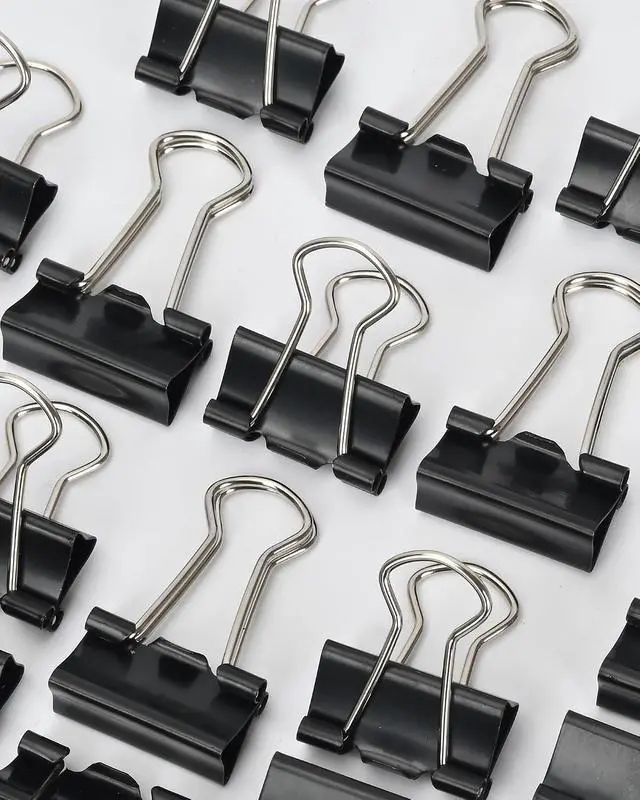 Alt view image 7 of 7 - Binder Clips 50 Pack 0.75 in Small Paper Clips for Office | Paper Binder Clips, Black, Metal, Paper Clamps, for Organizing Files, Notes, Documents, Office, Home and School Use