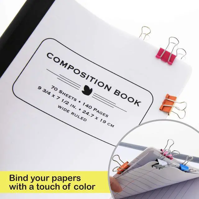 Alt view image 4 of 7 - BAZIC Products Small 3/4" (19mm) Assorted Color Binder Clip (20/Pack), 263 | assorted color binder clips, clamp paper stacks tight and hold without staples or folds