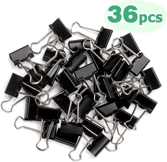 Alt view image 2 of 7 - ZZTX 36 Pack Binder Clips 0.7 Inches Black | Paper Clamps Clips, Durable steel, Rust-resistant, Strong spring