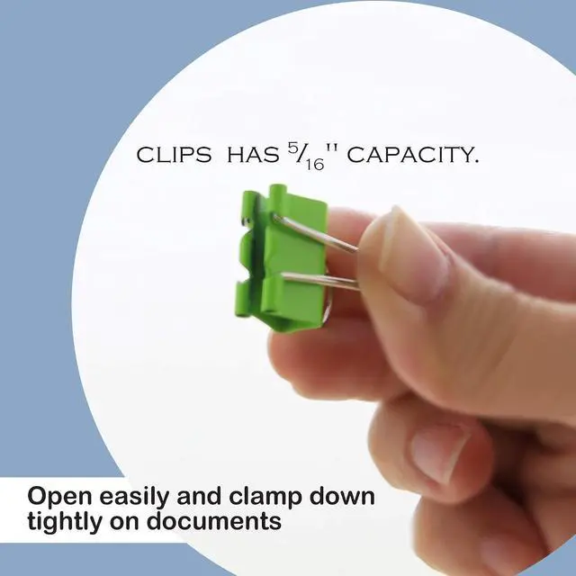 Alt view image 6 of 7 - BAZIC Products Small 3/4" (19mm) Assorted Color Binder Clip (20/Pack), 263 | assorted color binder clips, clamp paper stacks tight and hold without staples or folds