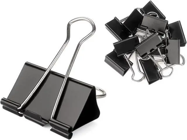 Main image of ZZTX 36 Pack Binder Clips 0.7 Inches Black | Paper Clamps Clips, Durable steel, Rust-resistant, Strong spring