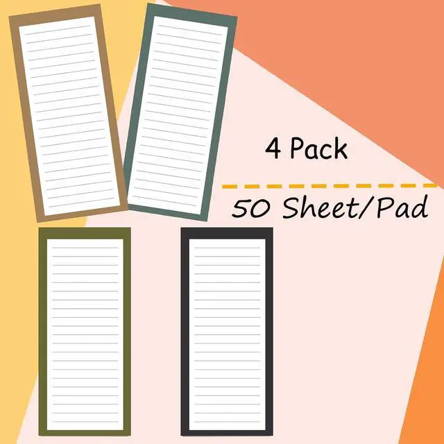 Alt view image 3 of 7 - FLIPPED 4 Pack Magnetic Notepads for Refrigerator, Notepad Grocery List Large Magnet Pad for Fridge,Full Magnet Back Design Magnetic Memo Pads for Grocery List, Shopping List, to-Do List(200 Sheets)
