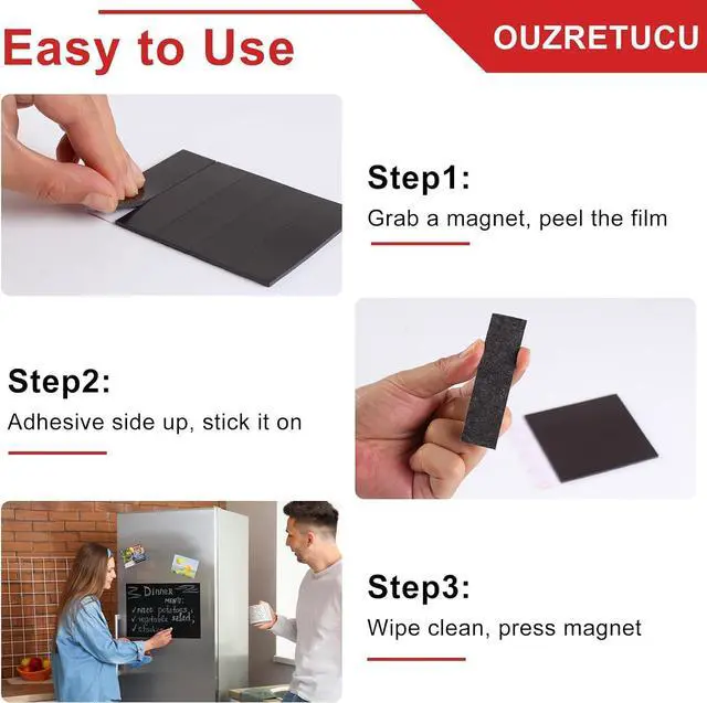 Alt view image 6 of 7 - Magnetic Strips Self Adhesive,10 Pack 3" x 3/4" (75 x20 x 2 mm) Sticky Back Magnet Tapes