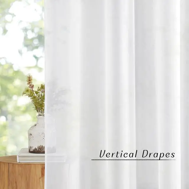 Alt view image 5 of 7 - NICETOWN White Sheer Curtains 84 inches Long - Home Decoration Grommet Airy & Lightweight Elegant Window Treatments with Light Filtering for Bedroom/Living Room (2 Panels, W54 x L84)