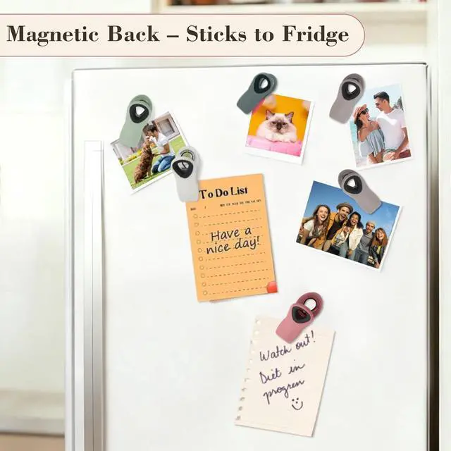 Alt view image 4 of 6 - TACGEA 12 Pack Bag Clips, Magnetic Chip Clips, Neutral Colors | Heavy Duty Plastic Clips for Office, Paper Sheets, Refrigerator