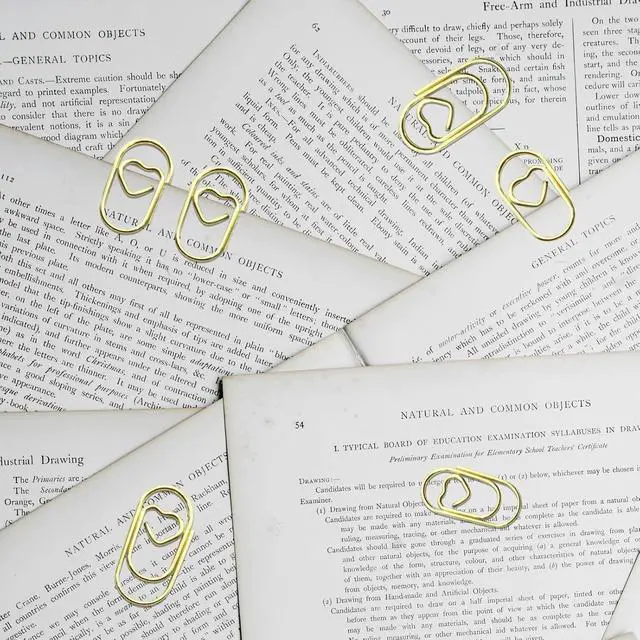 Alt view image 6 of 7 - Uenhoy 100 Pcs Gold Heart Paper Clips 0.78" Mini Office School Supplies | Stainless Rustproof, Smooth Mark-Free, Heart Shape Cute Design, Plastic Box Portable, For Bookmark Wedding Office Craft