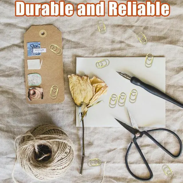 Alt view image 7 of 7 - Uenhoy 100 Pcs Gold Heart Paper Clips 0.78" Mini Office School Supplies | Stainless Rustproof, Smooth Mark-Free, Heart Shape Cute Design, Plastic Box Portable, For Bookmark Wedding Office Craft
