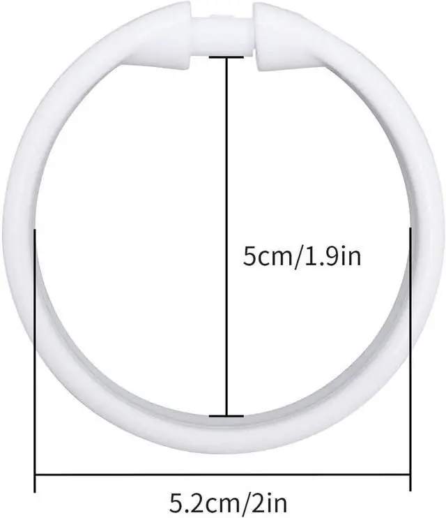 Alt view image 2 of 7 - Plastic Shower Curtain Hooks 12 Pack Clear O-Shaped Rings Glide Smoothly on Bathroom Shower Rod Noise Free Durable Stylish Shower Clips for Curtains Ideal for Home and Bathroom