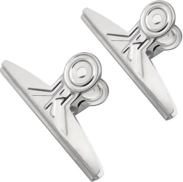 Main image of Coideal Extra Large Bulldog Clips - 2 PCS 20cm Jumbo Stainless Steel XL Bull Binder Paper Clip Clamps for Office (Sliver, 7 7/8 Inch)