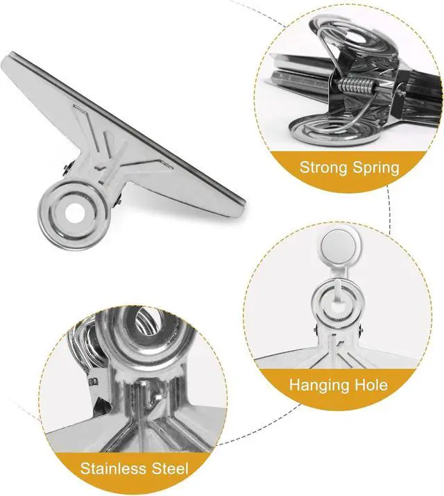 Alt view image 7 of 7 - Coideal Extra Large Bulldog Clips - 2 PCS 20cm Jumbo Stainless Steel XL Bull Binder Paper Clip Clamps for Office (Sliver, 7 7/8 Inch)