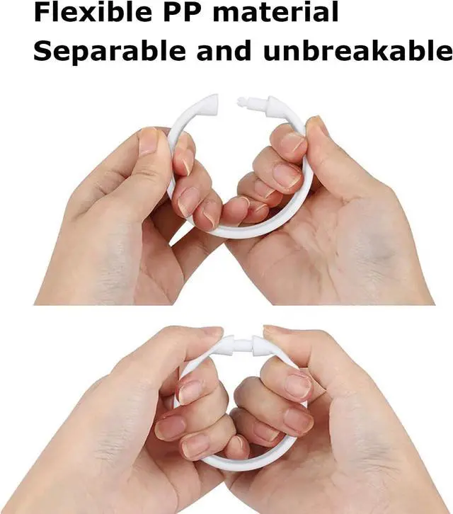 Alt view image 3 of 7 - Plastic Shower Curtain Hooks 12 Pack Clear O-Shaped Rings Glide Smoothly on Bathroom Shower Rod Noise Free Durable Stylish Shower Clips for Curtains Ideal for Home and Bathroom