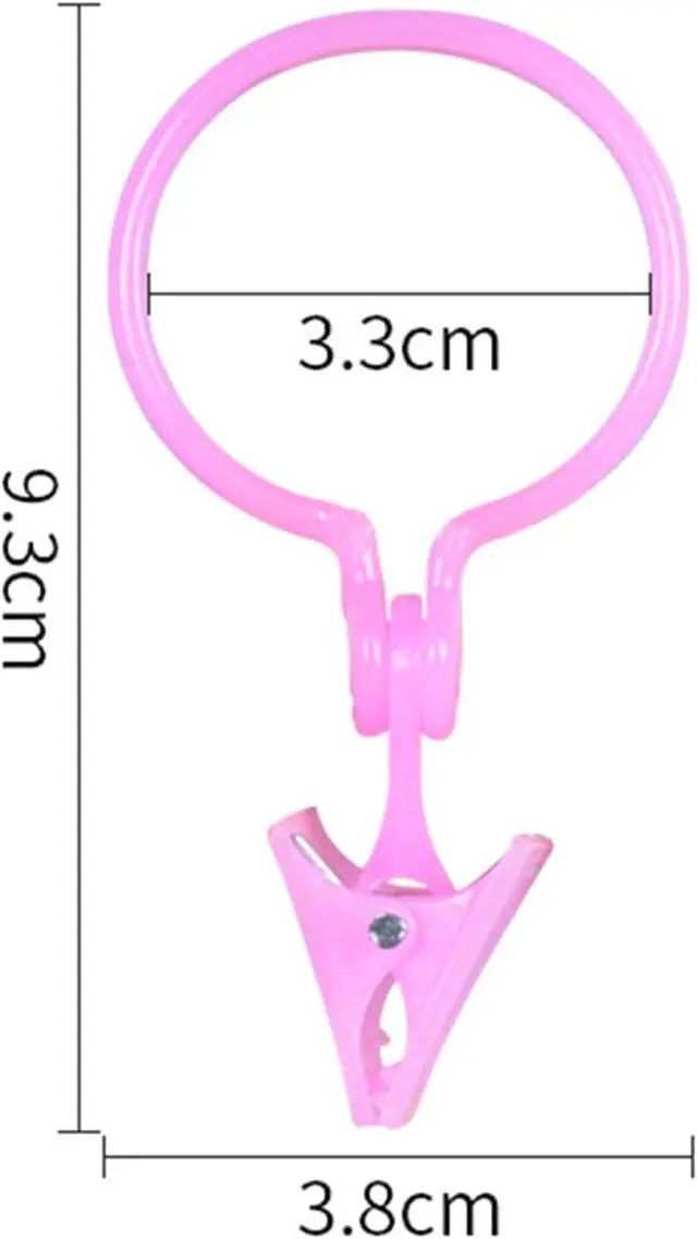 Alt view image 2 of 7 - 10pcs Pink Detachable with Strong Clamping Curtain Hook Fixed Burr-Free Shower Curtain Ring Drape Clip Home Supplies Shower Curtain Hangers