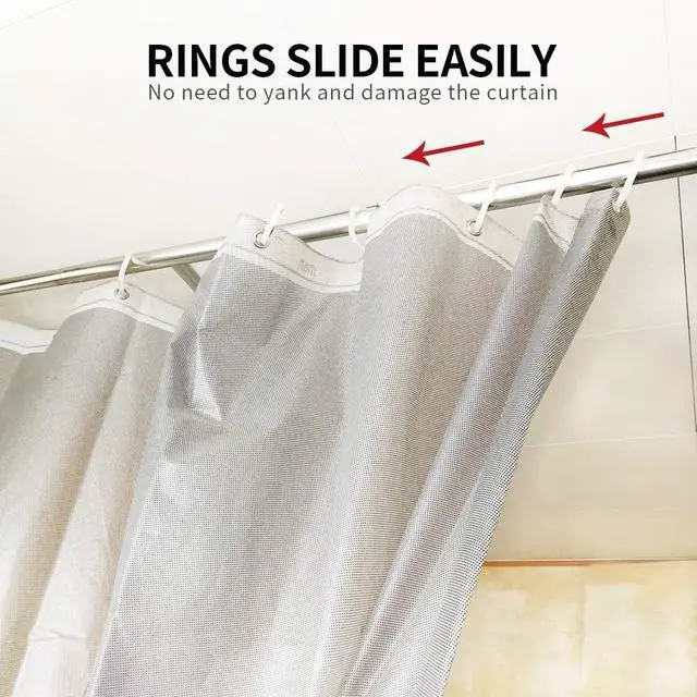 Alt view image 3 of 6 - FANDAMEI 36 Pieces Shower Curtain Rings, Plastic Shower Curtain Hooks Hanger for Bathroom Shower Window Rod, C Shaped Shower Hooks for Shower Curtain