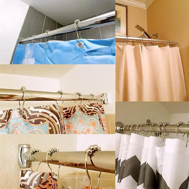 Alt view image 6 of 7 - Uigos Shower Curtain Hooks Rings, Rust-Resistant for Bathroom Shower Rods Shower Hooks - Set of 12, Chrome