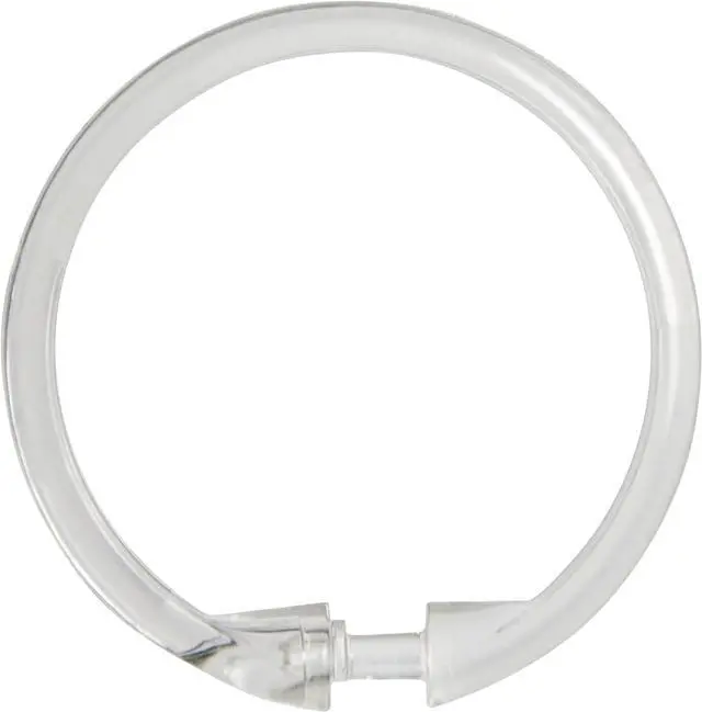 Main image of Kenney KN61218 Rust-Proof Smooth Plastic Shower Curtain Rings for Shower Curtain and Standard Shower Curtain Rod, Bathroom Use, Easy to Snap Closure, Easy to Install, Set of 12, Clear