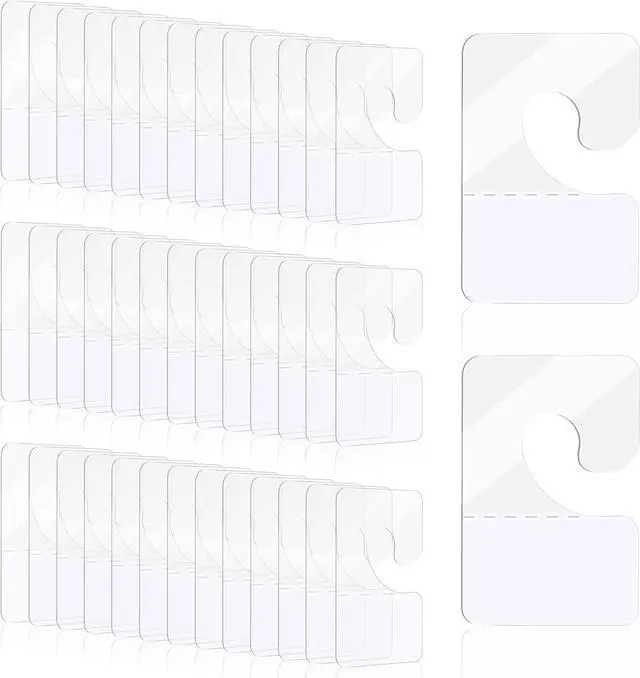 Main image of Giantree 200 Pcs Clear Self Adhesive Hang Tabs Hooks, Heavy Duty J-Hook Hanging Tags Clear Plastic Hanger Tags for Retail Display in Business Shop Offices Home
