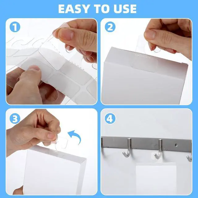 Alt view image 7 of 7 - Giantree 200 Pcs Clear Self Adhesive Hang Tabs Hooks, Heavy Duty J-Hook Hanging Tags Clear Plastic Hanger Tags for Retail Display in Business Shop Offices Home